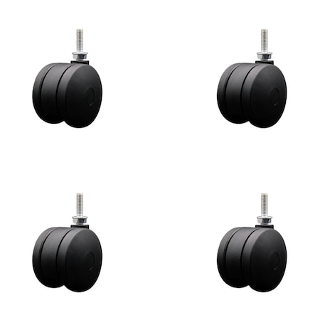 Service Caster 3'' Office Chair Casters Nylon Twin Wheel 5/16 Threaded Stem , 4PK SCC-UHTS02S75-NYS-5161810-4